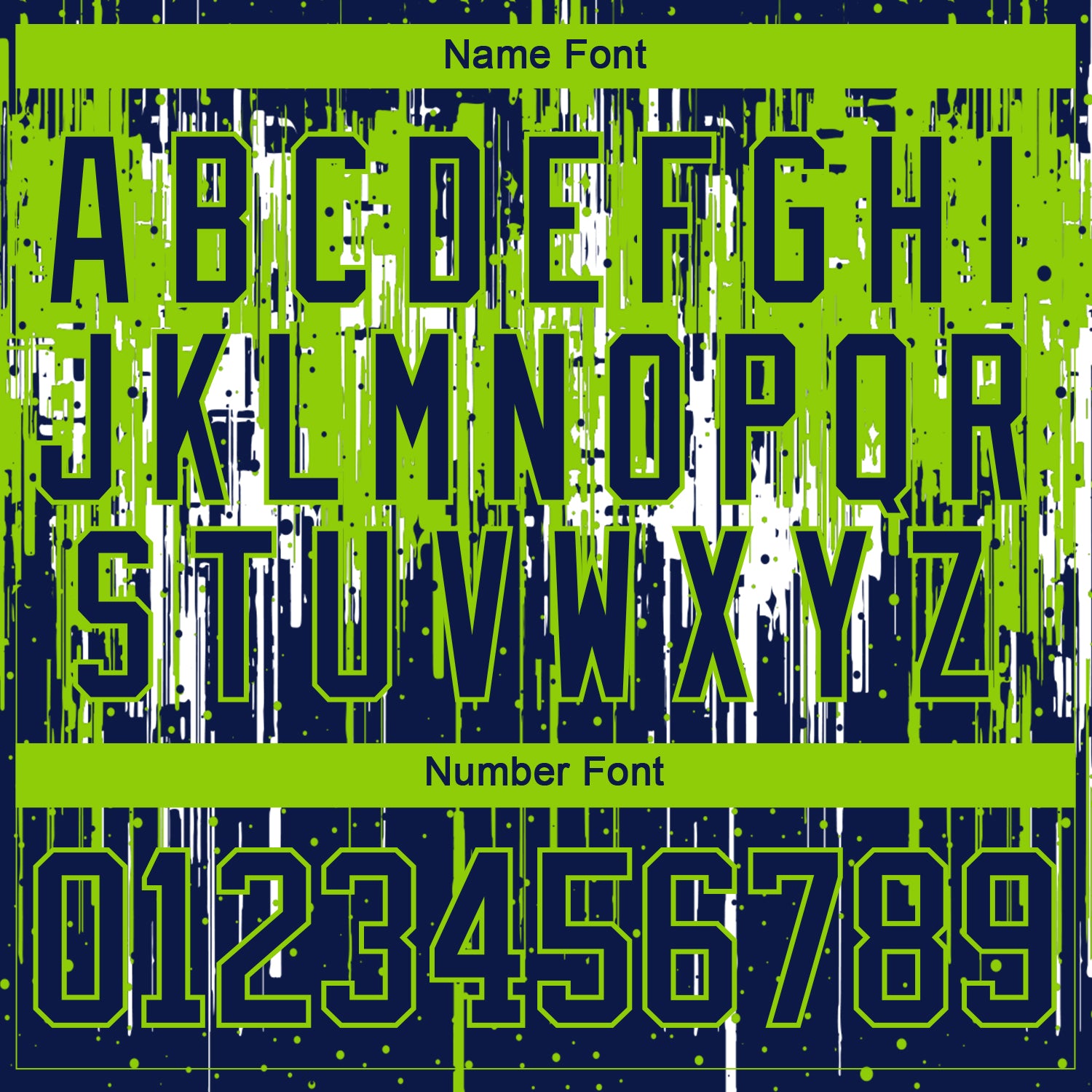 Custom Navy Neon Green-White Dripping Splatter Pattern Hockey Lace Neck Jersey