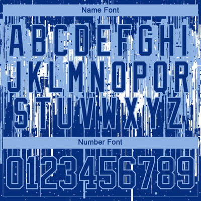 Custom Royal Light Blue-White Dripping Splatter Pattern Hockey Lace Neck Jersey