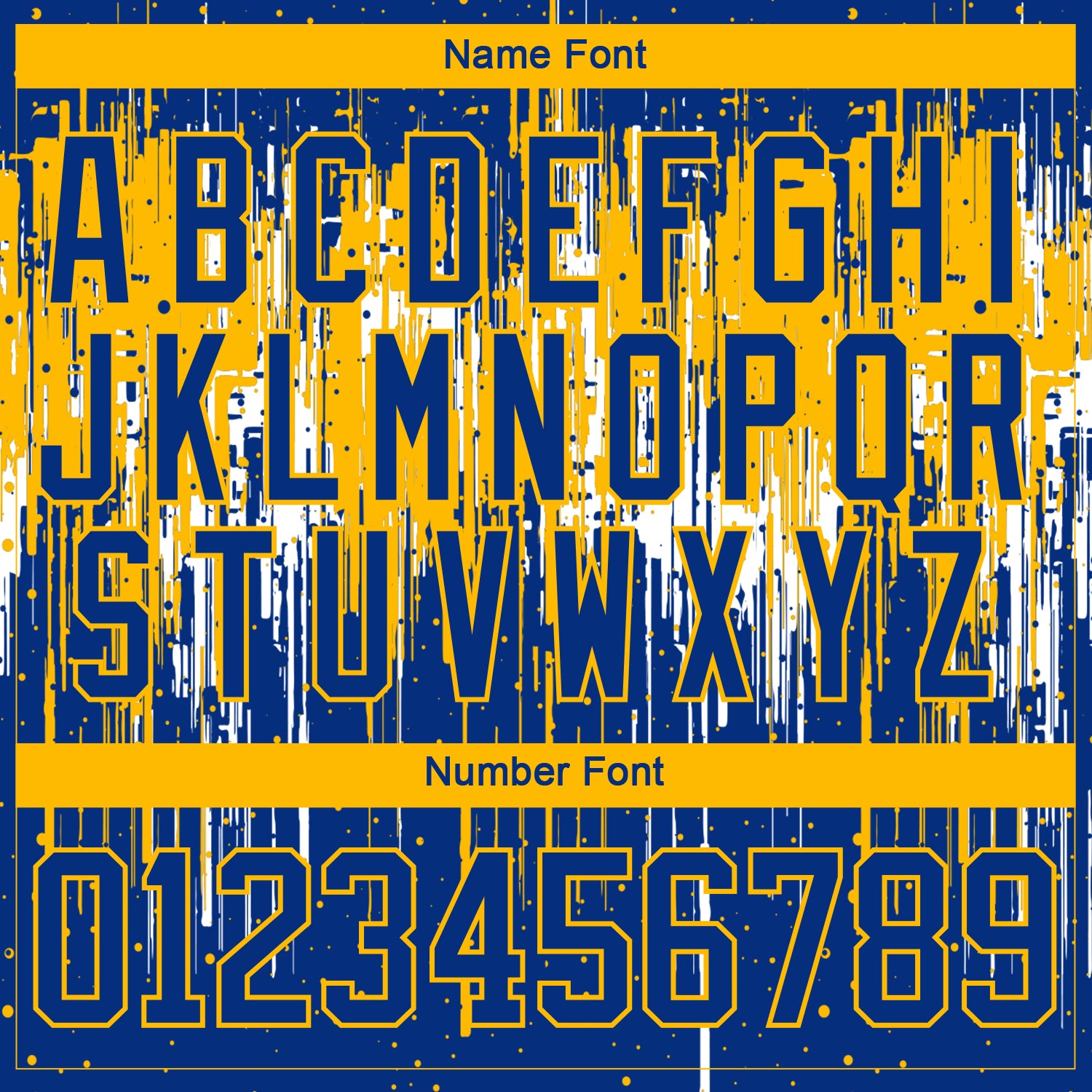 Custom Royal Gold-White Dripping Splatter Pattern Hockey Lace Neck Jersey