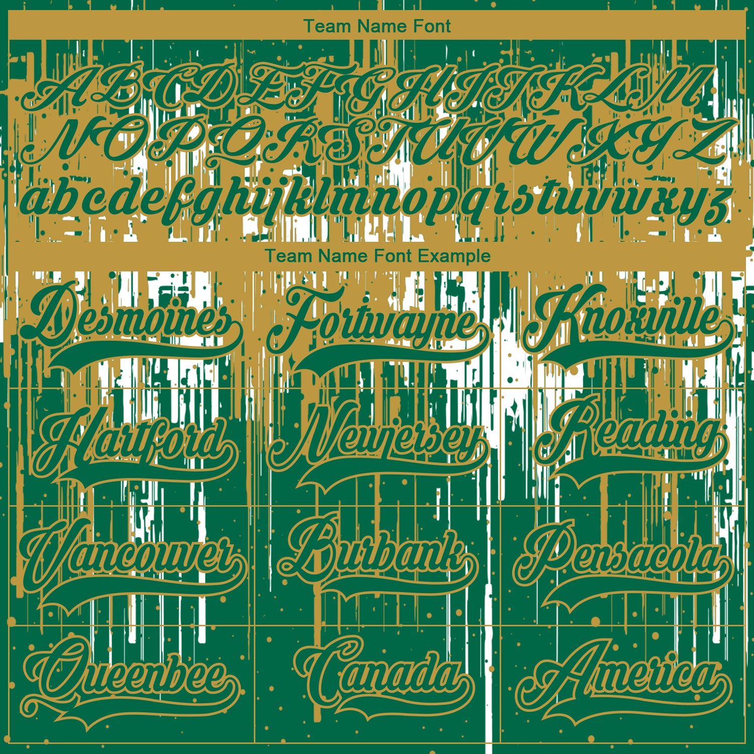 Custom Kelly Green Old Gold-White Dripping Splatter Pattern Hockey Lace Neck Jersey