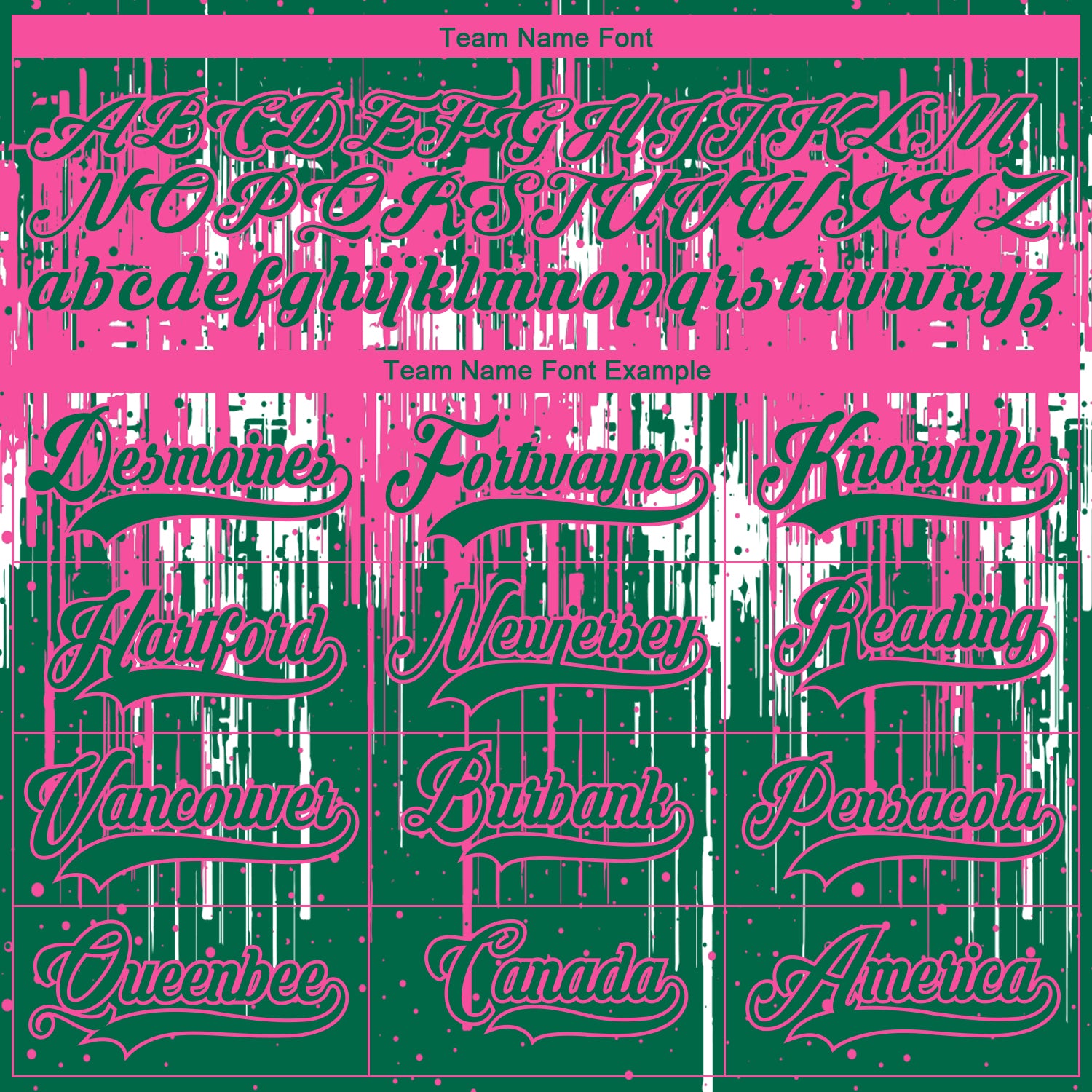 Custom Kelly Green Pink-White Dripping Splatter Pattern Hockey Lace Neck Jersey