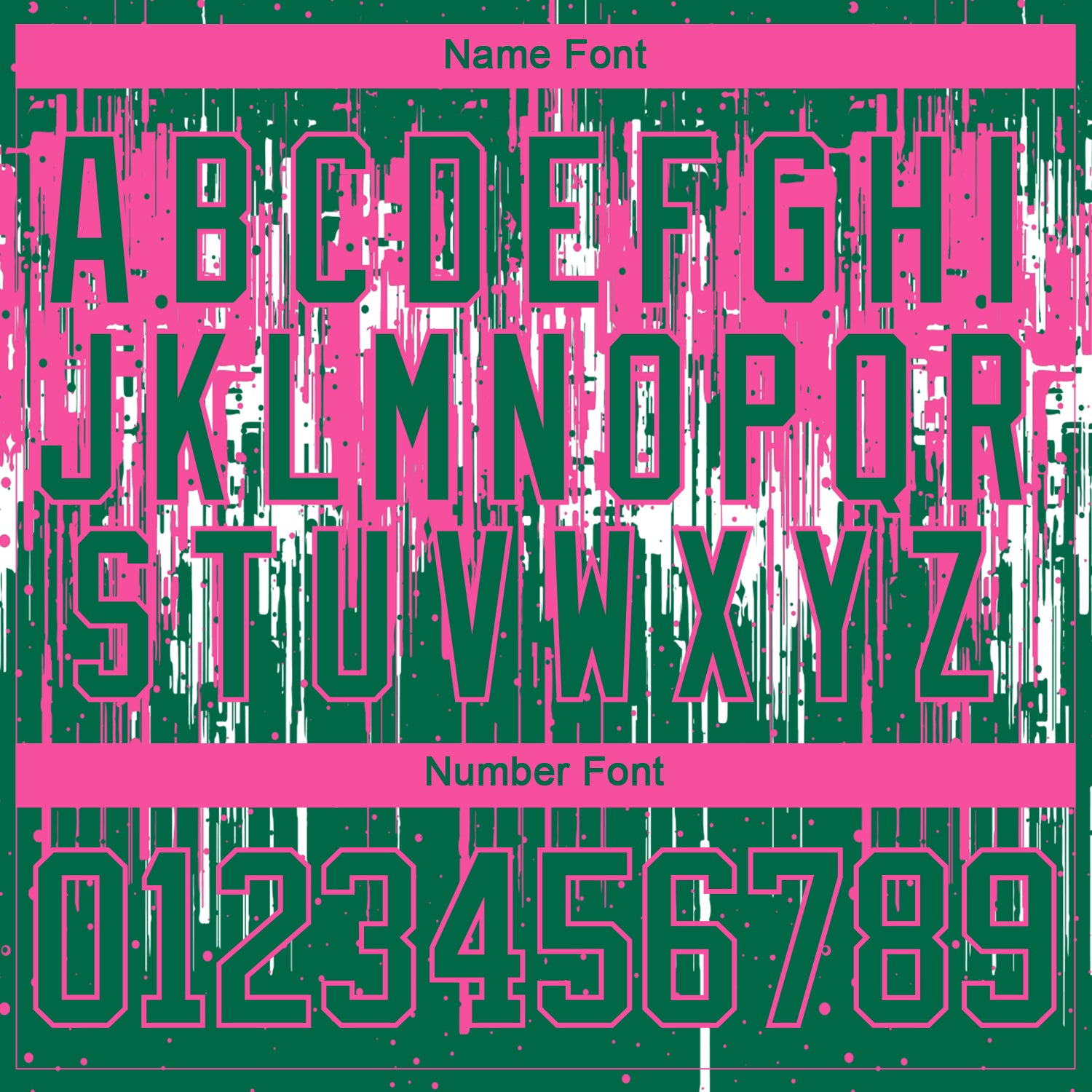 Custom Kelly Green Pink-White Dripping Splatter Pattern Hockey Lace Neck Jersey