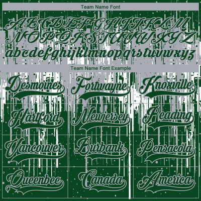 Custom Green Gray-White Dripping Splatter Pattern Hockey Lace Neck Jersey