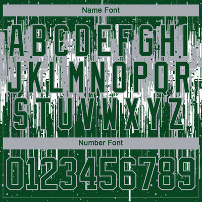 Custom Green Gray-White Dripping Splatter Pattern Hockey Lace Neck Jersey