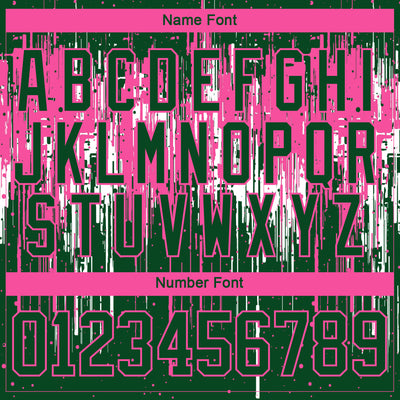 Custom Green Pink-White Dripping Splatter Pattern Hockey Lace Neck Jersey