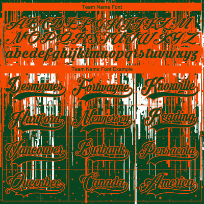 Custom Green Orange-White Dripping Splatter Pattern Hockey Lace Neck Jersey