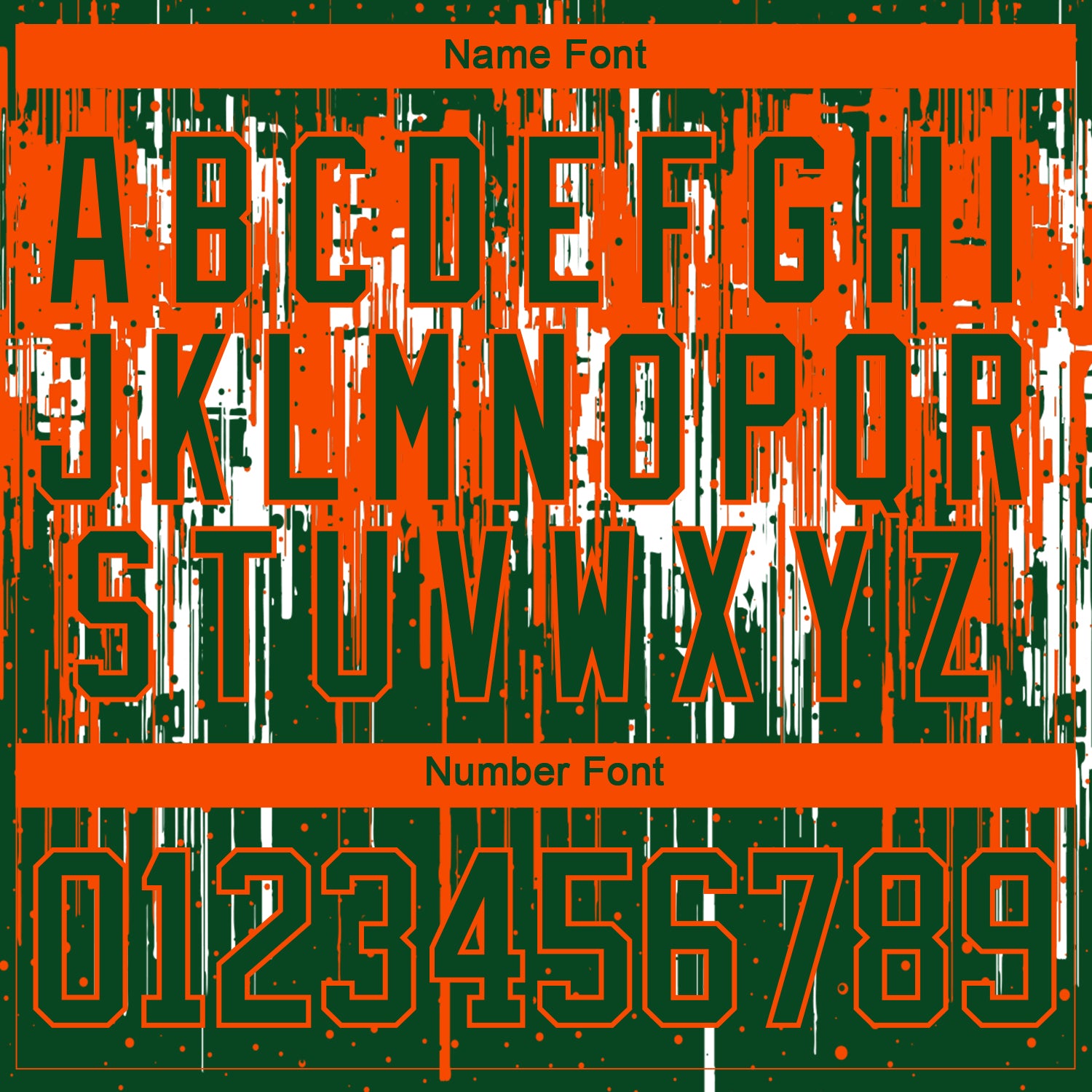 Custom Green Orange-White Dripping Splatter Pattern Hockey Lace Neck Jersey