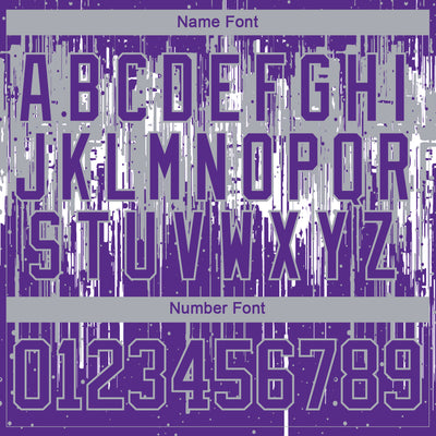 Custom Purple Gray-White Dripping Splatter Pattern Hockey Lace Neck Jersey