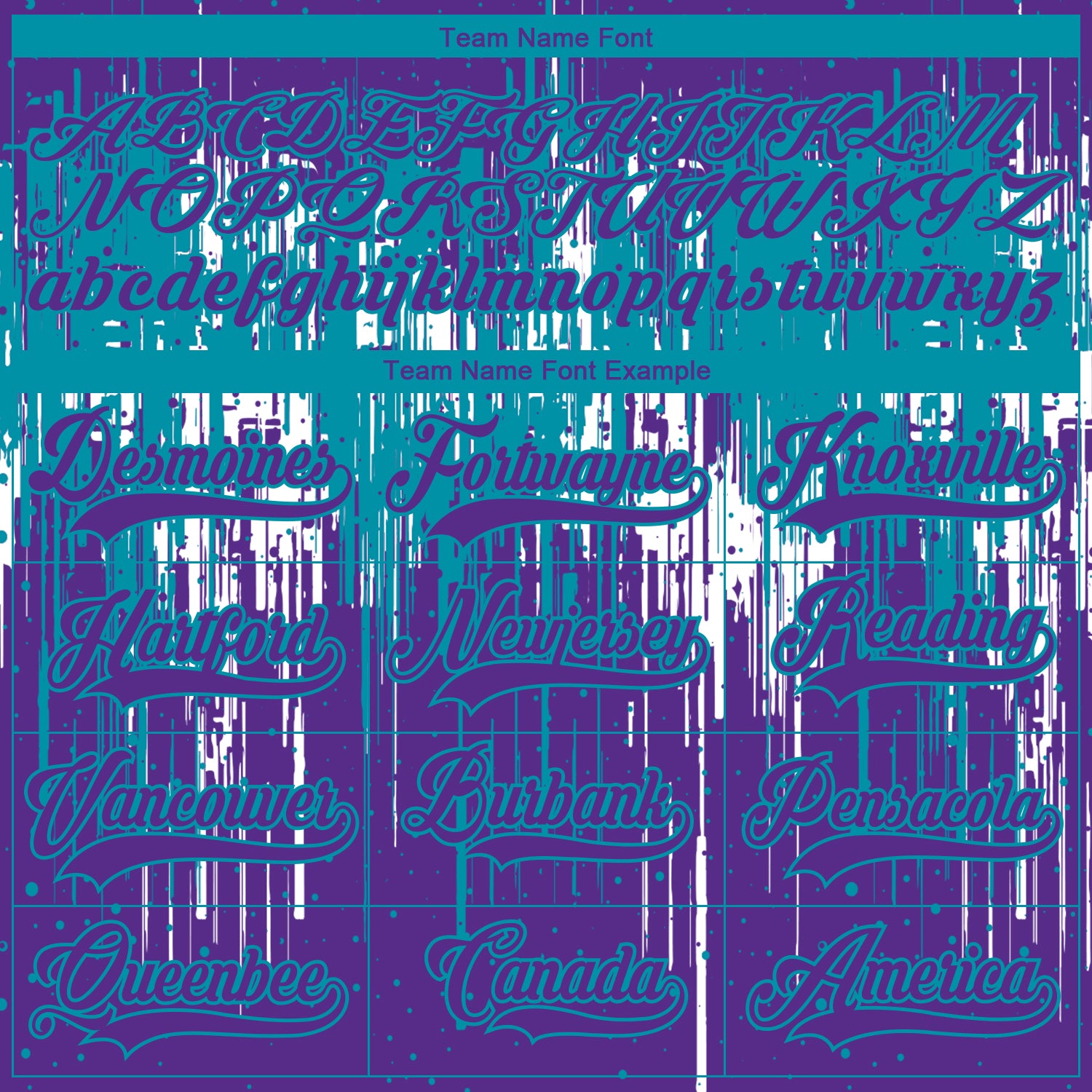 Custom Purple Teal-White Dripping Splatter Pattern Hockey Lace Neck Jersey