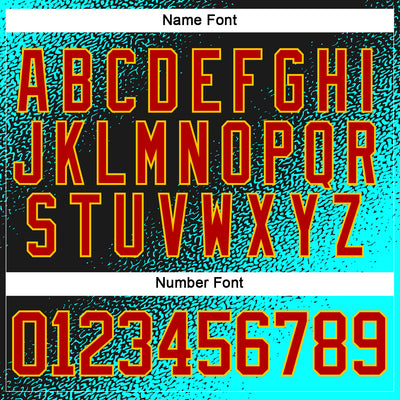 Custom Black Red Blue-Gold Abstract Gradient Halftone Pattern Hockey Lace Neck Jersey