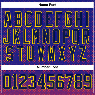 Custom Dark Purple Navy Gold Red Black-White Abstract Gradient Halftone Pattern Hockey Lace Neck Jersey