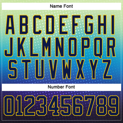 Custom Black Navy Blue Gold-White Abstract Gradient Halftone Pattern Hockey Lace Neck Jersey