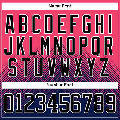 Custom Neon Pink Black Blue-White Abstract Gradient Halftone Pattern Hockey Lace Neck Jersey