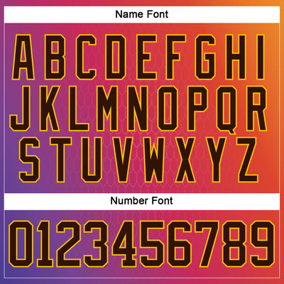 Custom Orange Brown Red Navy-Gold Abstract Gradient Halftone Pattern Hockey Lace Neck Jersey