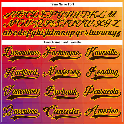 Custom Orange Brown Red Navy-Gold Abstract Gradient Halftone Pattern Hockey Lace Neck Jersey