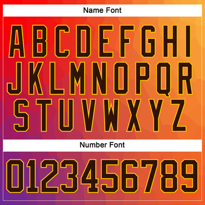 Custom Orange Brown Red Navy-Gold Abstract Gradient Halftone Pattern Hockey Lace Neck Jersey