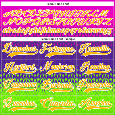 Custom Purple Gold Green-White Abstract Gradient Halftone Pattern Hockey Lace Neck Jersey