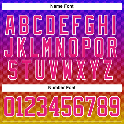 Custom Purple Hot Pink Old Gold-White Abstract Gradient Halftone Pattern Hockey Lace Neck Jersey