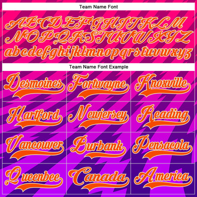 Custom Hot Pink Orange Purple Yellow-Cream Abstract Gradient Halftone Pattern Hockey Lace Neck Jersey