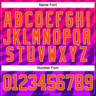 Custom Hot Pink Orange Purple Yellow-Cream Abstract Gradient Halftone Pattern Hockey Lace Neck Jersey