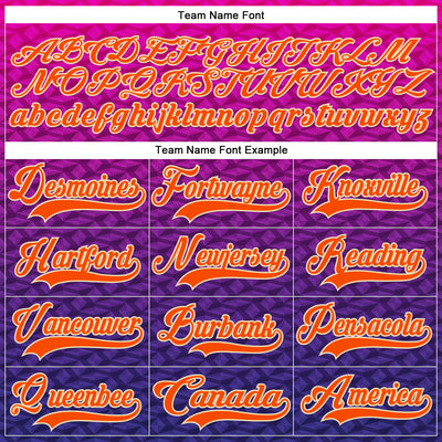 Custom Hot Pink Orange Purple Yellow-Cream Abstract Gradient Halftone Pattern Hockey Lace Neck Jersey