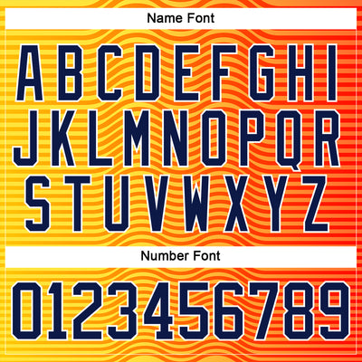 Custom Orange Navy Yellow-White Abstract Gradient Halftone Pattern Hockey Lace Neck Jersey