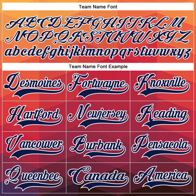 Custom Orange Navy Crimson-White Abstract Gradient Halftone Pattern Hockey Lace Neck Jersey