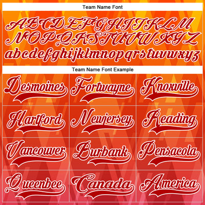 Custom Bay Orange Red Black-White Abstract Gradient Halftone Pattern Hockey Lace Neck Jersey