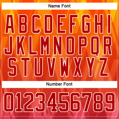 Custom Bay Orange Red Black-White Abstract Gradient Halftone Pattern Hockey Lace Neck Jersey