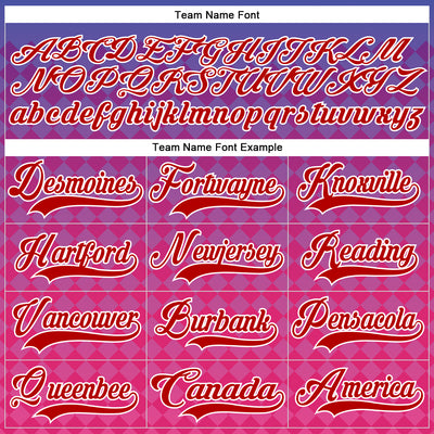 Custom Purple Red Pink-White Abstract Gradient Halftone Pattern Hockey Lace Neck Jersey