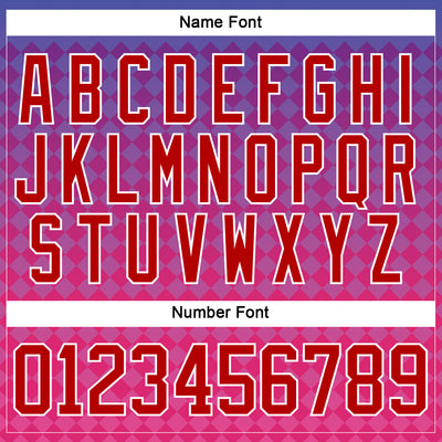 Custom Purple Red Pink-White Abstract Gradient Halftone Pattern Hockey Lace Neck Jersey