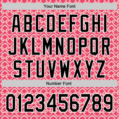 Custom Neon Pink Black-White Valentine's Day Love Heart Authentic Baseball Jersey