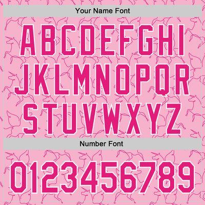 Custom Light Pink Hot Pink-White Valentine's Day Unicorn Authentic Baseball Jersey