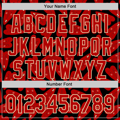 Custom Black Red-Cream Valentine's Day Love Heart Authentic Baseball Jersey