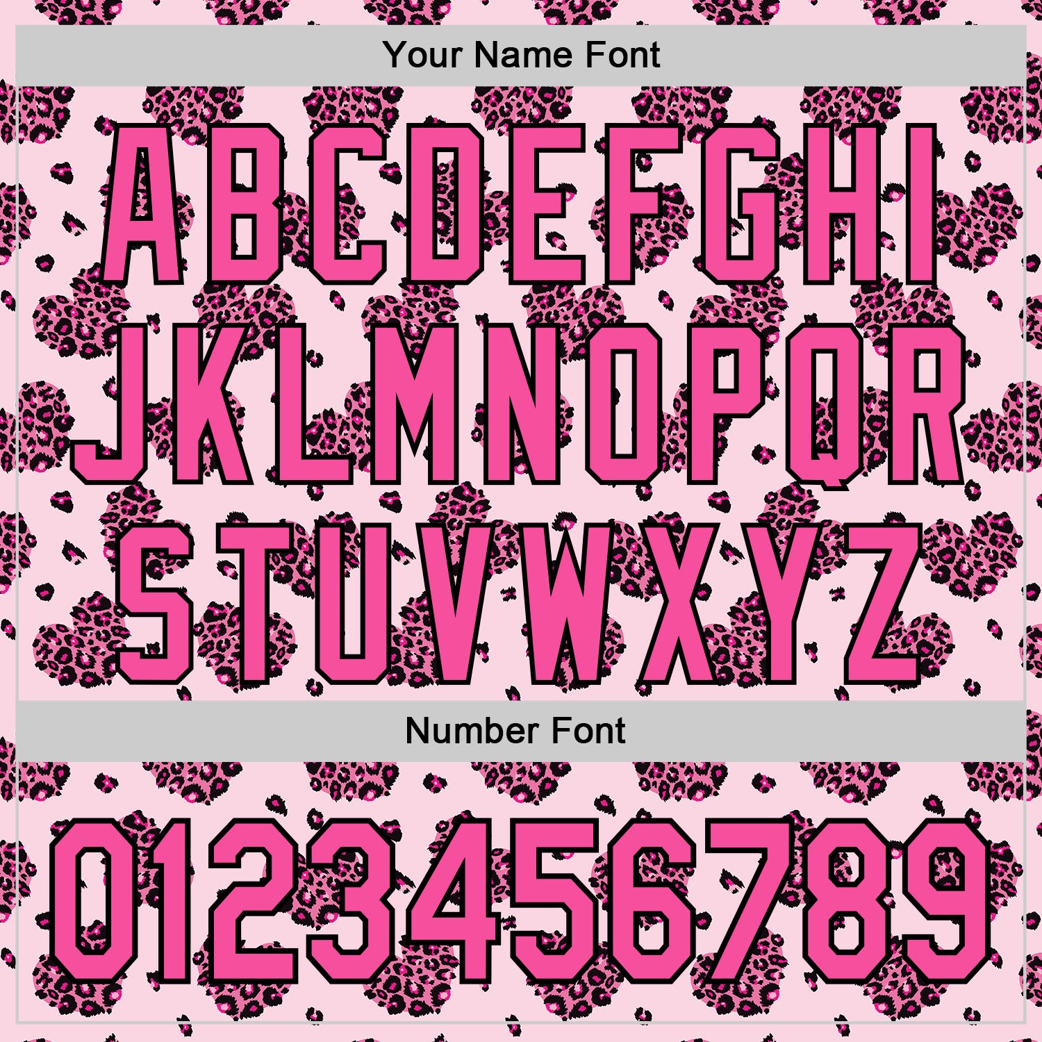 Custom Pink Black Valentine's Day Love Heart Authentic Baseball Jersey