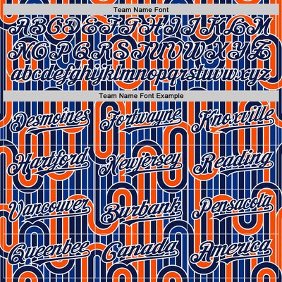 Custom Blue Navy Orange-White Valentine's Day Line Authentic Baseball Jersey