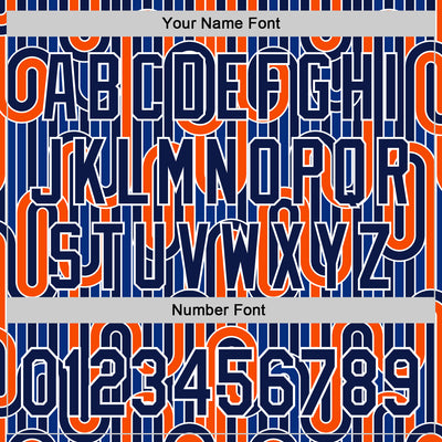 Custom Blue Navy Orange-White Valentine's Day Line Authentic Baseball Jersey