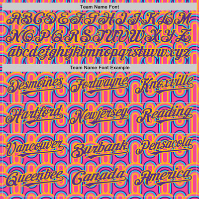 Custom Pink Purple-Yellow Valentine's Day Line Authentic Baseball Jersey