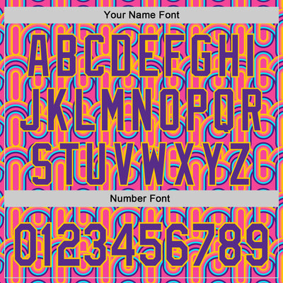 Custom Pink Purple-Yellow Valentine's Day Line Authentic Baseball Jersey