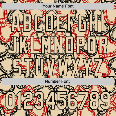 Custom City Cream Black Valentine's Day Love Heart Authentic Baseball Jersey