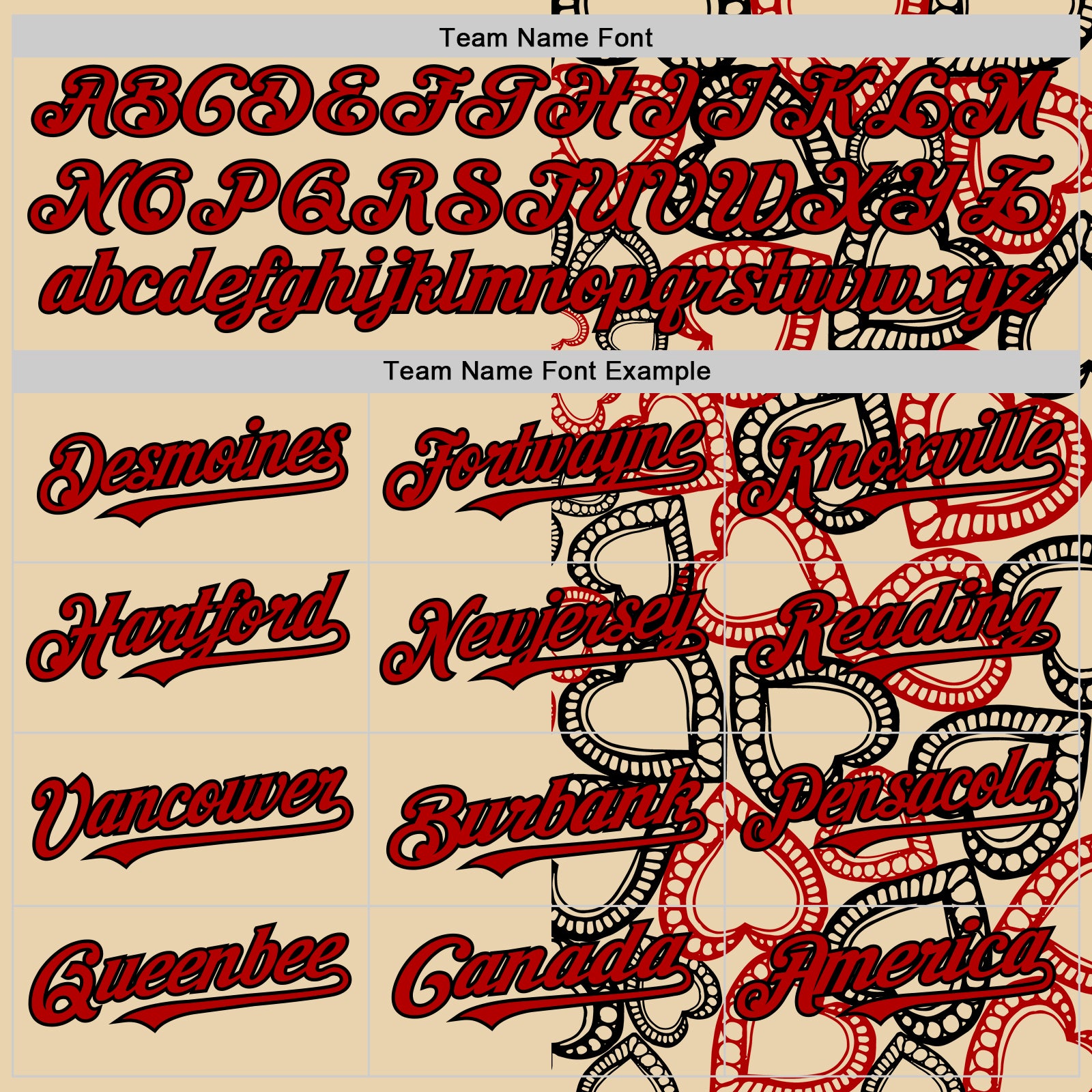 Custom City Cream Red-Black Valentine's Day Love Heart Authentic Baseball Jersey