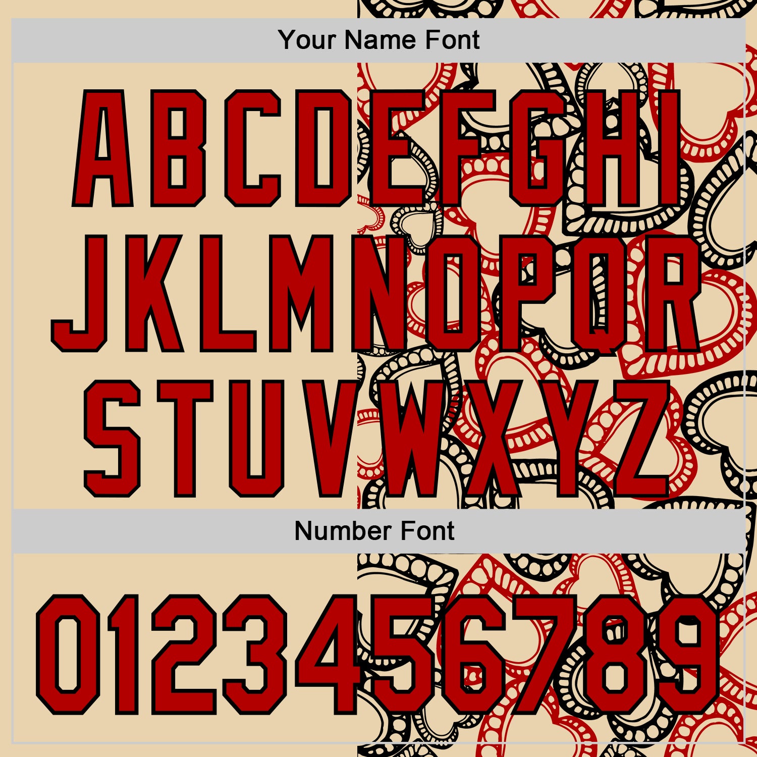 Custom City Cream Red-Black Valentine's Day Love Heart Authentic Baseball Jersey