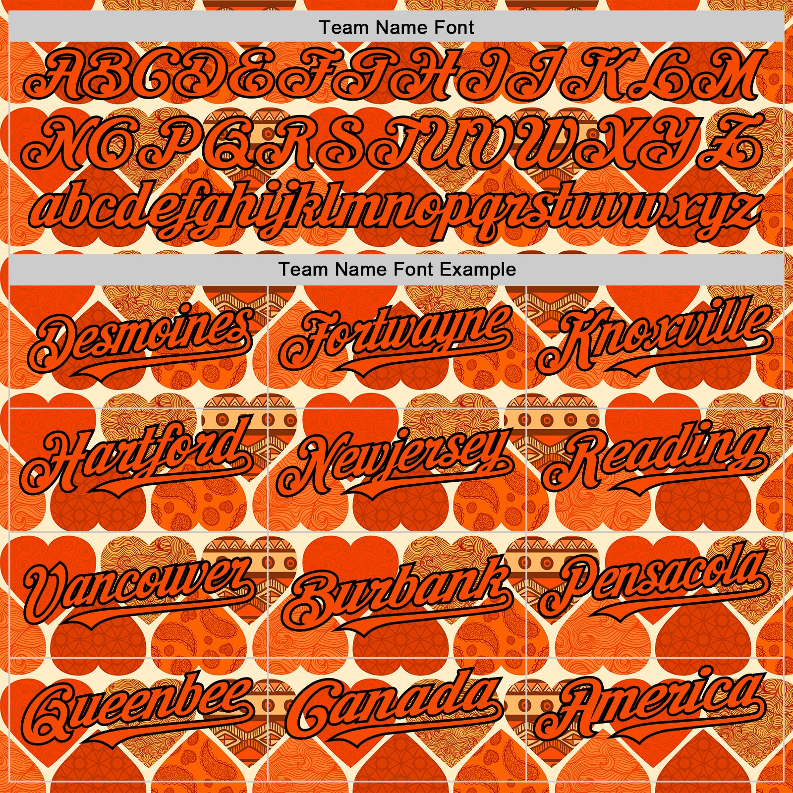 Custom Orange Cream-Black Valentine's Day Love Heart Authentic Baseball Jersey