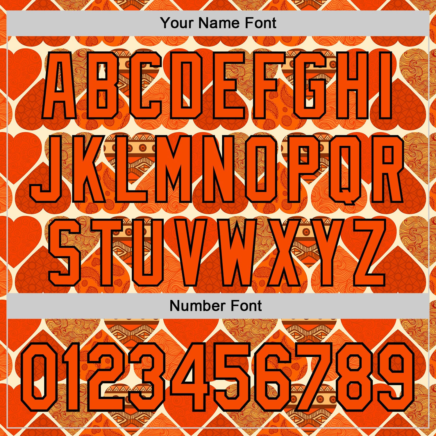 Custom Orange Cream-Black Valentine's Day Love Heart Authentic Baseball Jersey