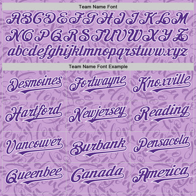 Custom Light Purple Purple-White Valentine's Day Love Authentic Baseball Jersey