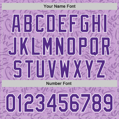 Custom Light Purple Purple-White Valentine's Day Love Authentic Baseball Jersey