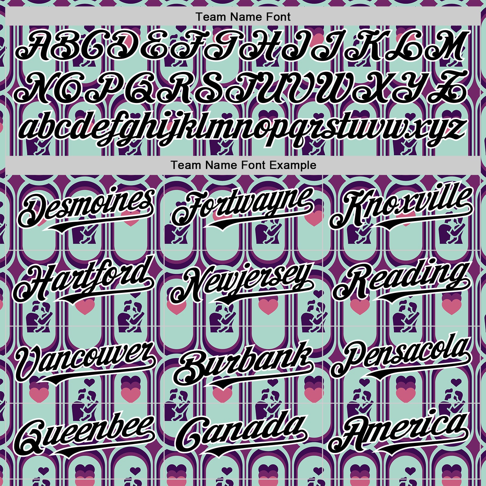 Custom Purple Black Green-White Valentine's Day Love Heart Authentic Baseball Jersey