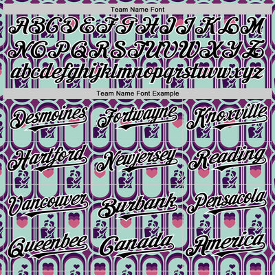 Custom Purple Black Green-White Valentine's Day Love Heart Authentic Baseball Jersey