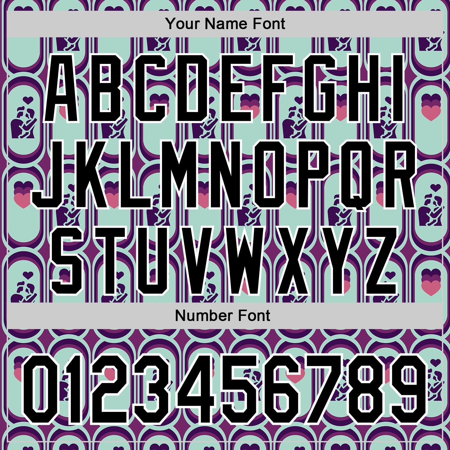 Custom Purple Black Green-White Valentine's Day Love Heart Authentic Baseball Jersey