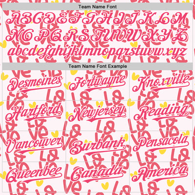 Custom Light Pink Neon Pink-White Valentine's Day Love Heart Authentic Baseball Jersey